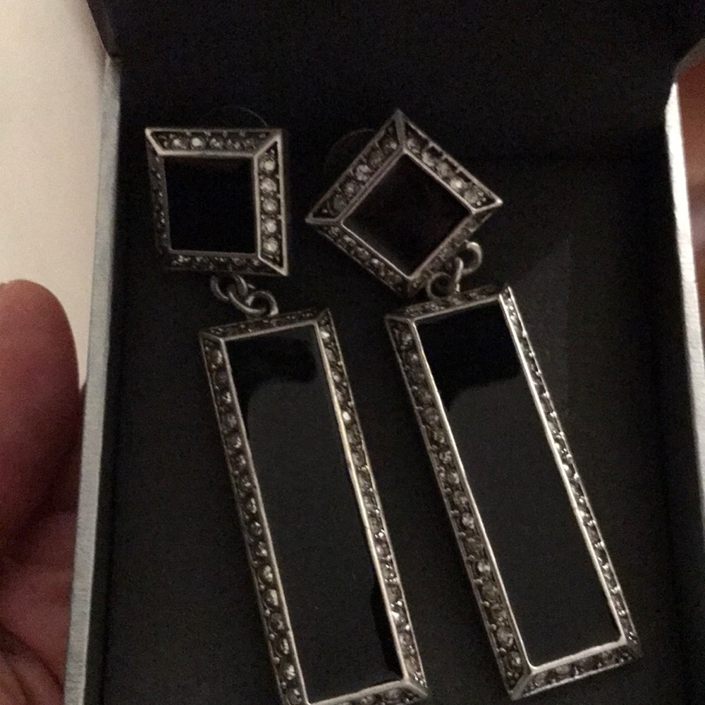 Elegant Black and Silver Earrings